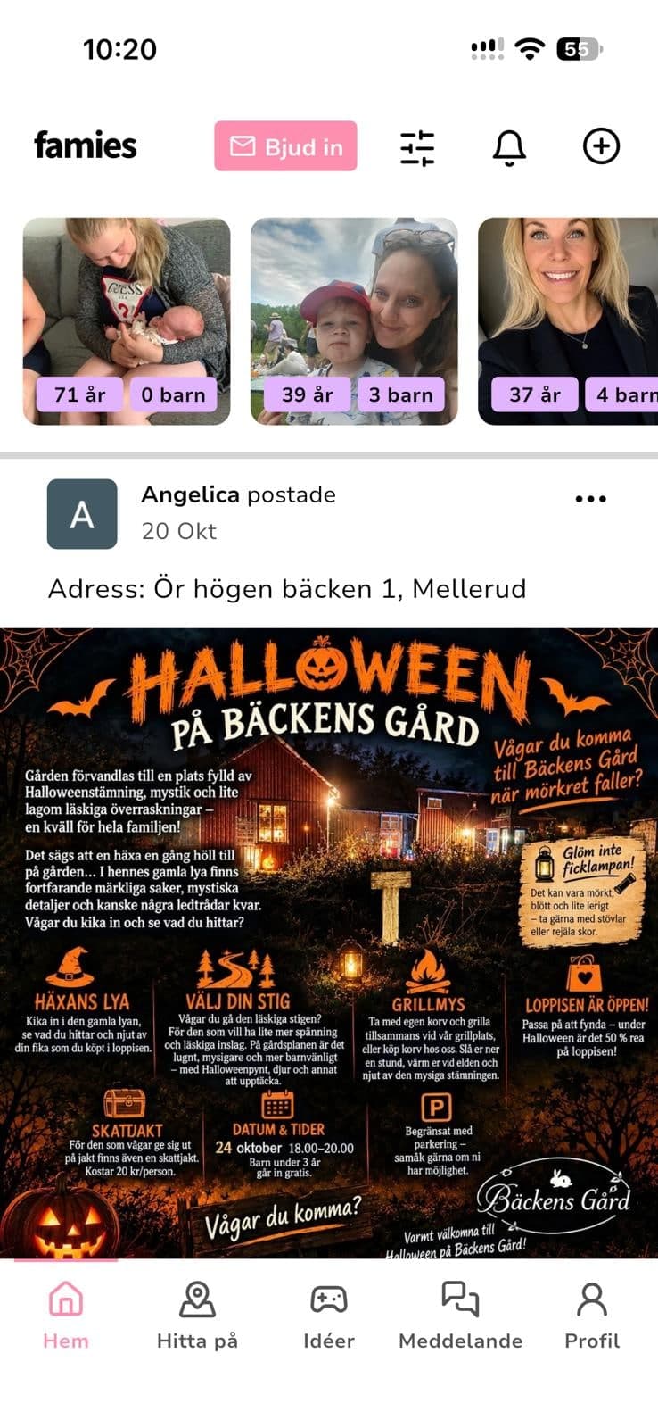 Famies app-flöde